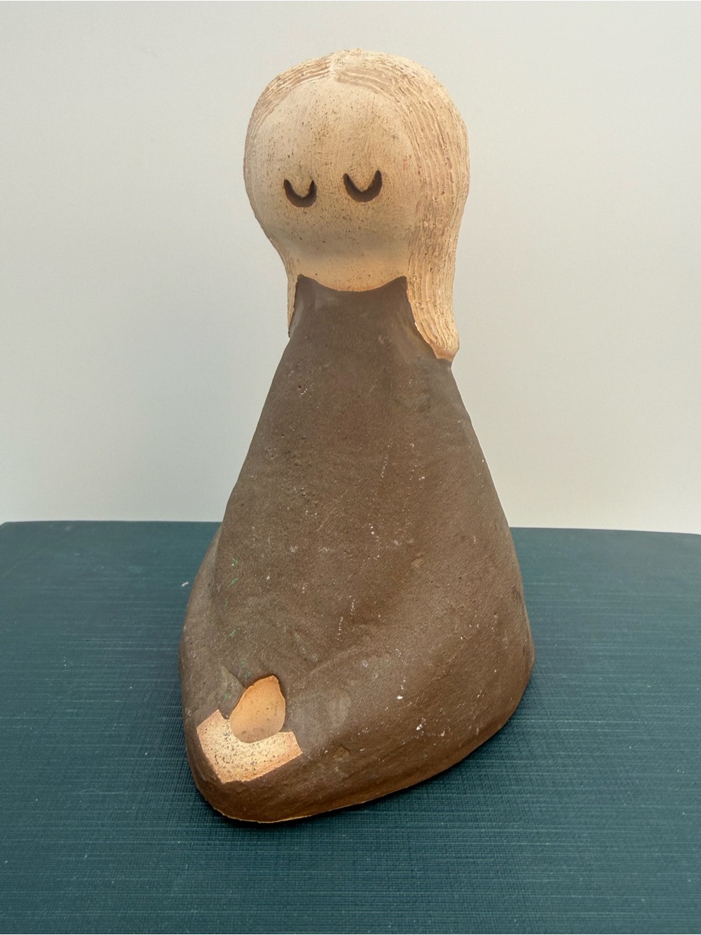 Vintage Handcrafted Swedish Clay Art Figurine Marked Monika